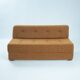 Bauhaus style tubular sleeping sofa in yellow ocre wool