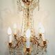 6 Light Bronze And Crystal Chandelier