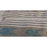 Traditional handmade Berber grey carpet in pure wool 110×70cm