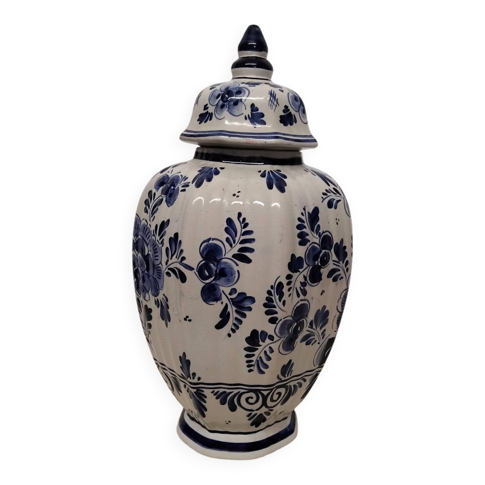 Vintage Delft Vase/Potiche, Hand-Painted and Signed