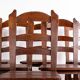Set of 6 large Brutalist chairs in solid oak from the 1950s.