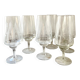 Vintage Set of 6 Etched Crystal Glasses for Wine or Cocktail,  1960s Mid-Ce