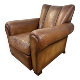 Fauteuil club en cuir, années 1950