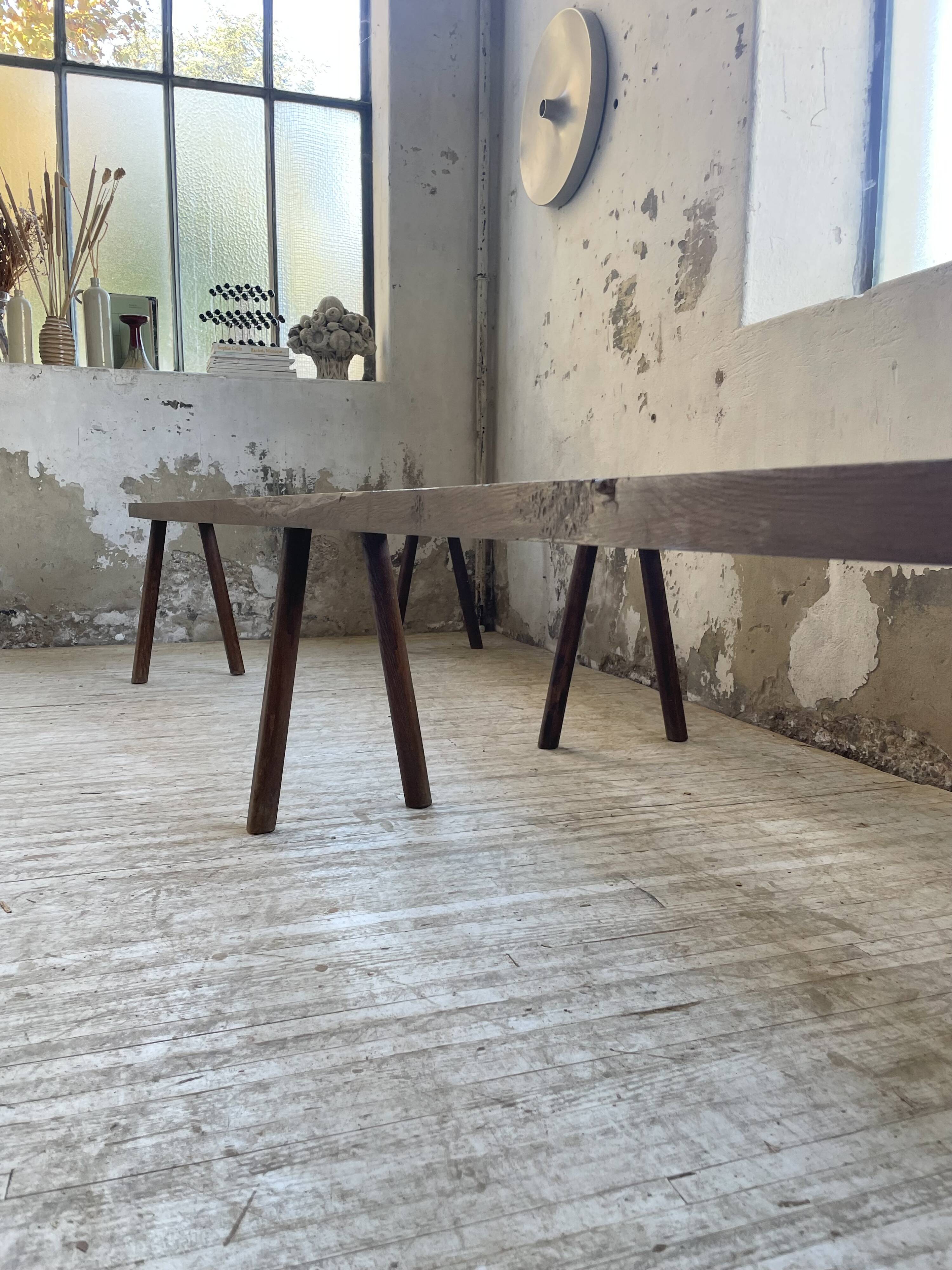 Pair of 3m solid oak farmhouse benches