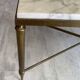 Table basse marbre blanc gris structure en métal laiton doré vintage 60s