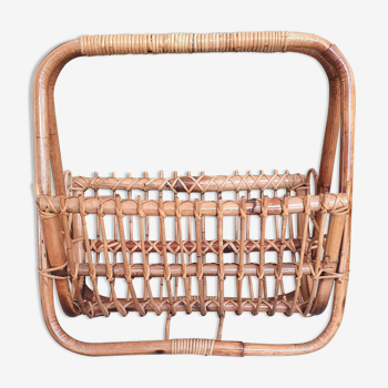 Rattan magazine holder, 1960