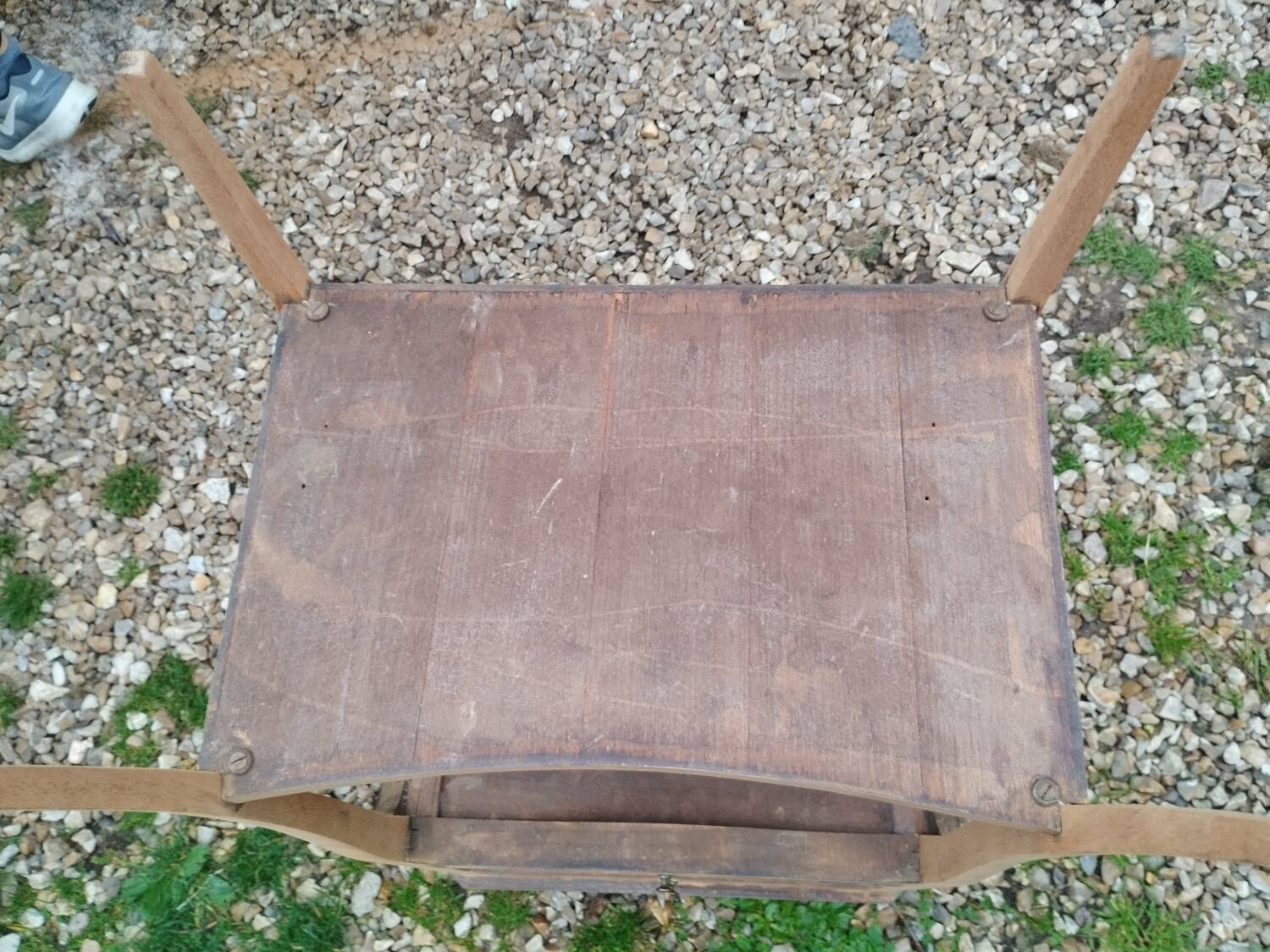 Antique Louis XVI style marquetry bedside table