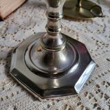 Pair of silver-plated candlesticks