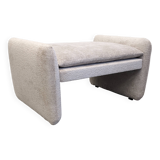 Velvet ottoman footstool by Steiner, France circa 1970