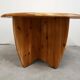 1970s solid pine brutalist round coffee table