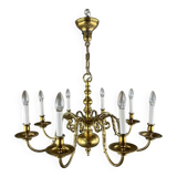 Lustre En Laiton Doré, Style Classique, XXe Siècle