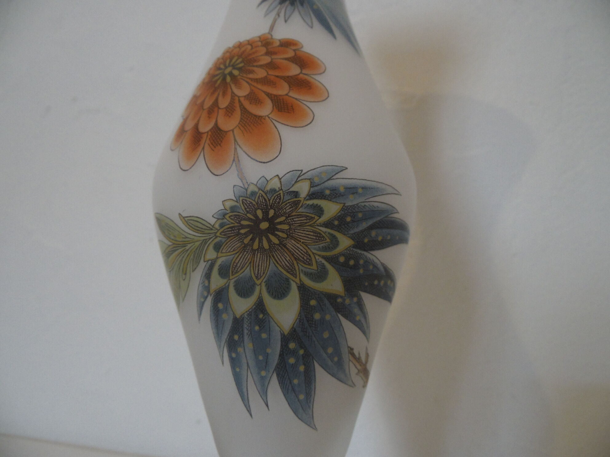 Vase glass frosted deco floral