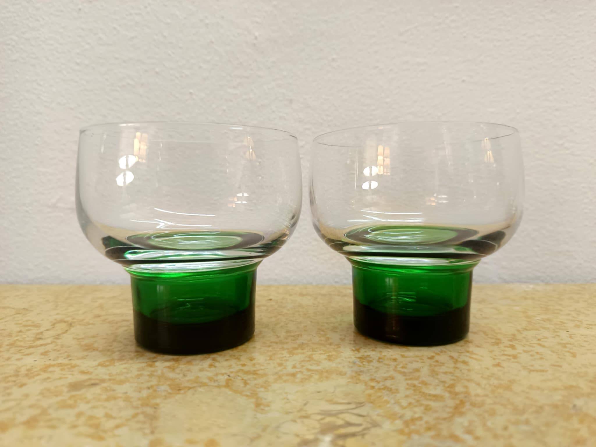 Six verres Luminarc 1970 vert