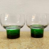 Six verres Luminarc 1970 vert