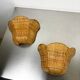 Pair of vintage woven rattan wall shades, Italy 1970s