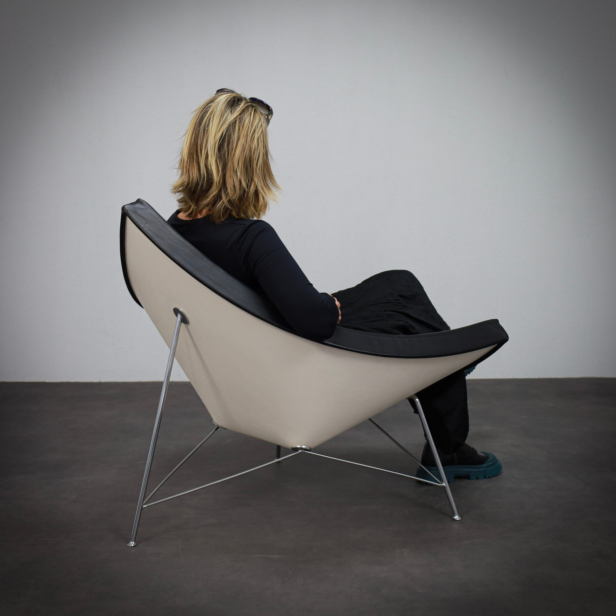 Fauteuil  en cuir Coconut par George Nelson pour Vitra, 1955