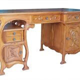 Art Nouveau style desk in solid mahogany
