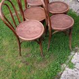 Lot de 5 anciennes chaises estampillées GLARIS