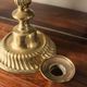 Large twisted brass torch candle holder