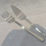 2-piece fish serving set, silver-plated metal, Christofle Concorde goldsmith