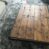 Rolling industrial coffee table