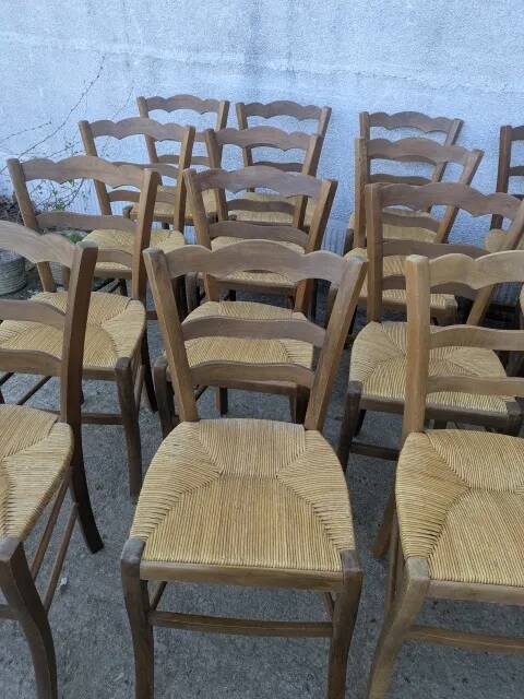 Pair of rush-seated chairs