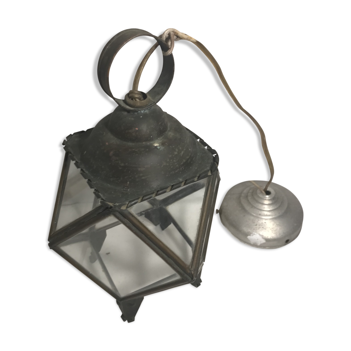 1970s lantern pendant lamp