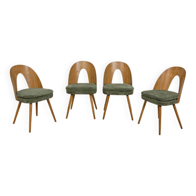 Chaises de salle à manger en placage de frêne de style mid-century par Antonín Šuman pour MIER Topoľčany, Tchécoslovaquie, années 1960, ensemble de 4.