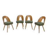 Mid-Century Ash Veneer Dining Chairs by Antonín Šuman for MIER Topoľčany, Czechoslovakia, 1960s, Set of 4