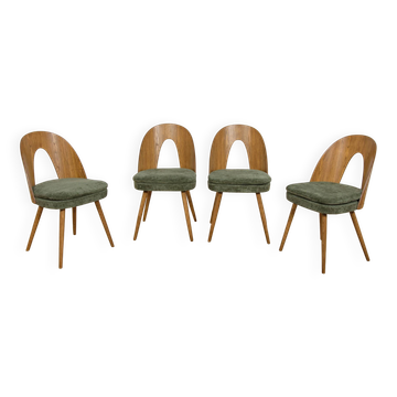 Mid-Century Ash Veneer Dining Chairs by Antonín Šuman for MIER Topoľčany, Czechoslovakia, 1960s, Set of 4