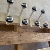 Vintage wall coat rack, Ten hooks, 70s