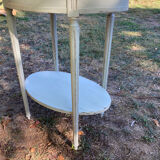 Louis XVI style furniture. Green patina and green marble for the top