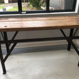 Etabli ancien acier et bois