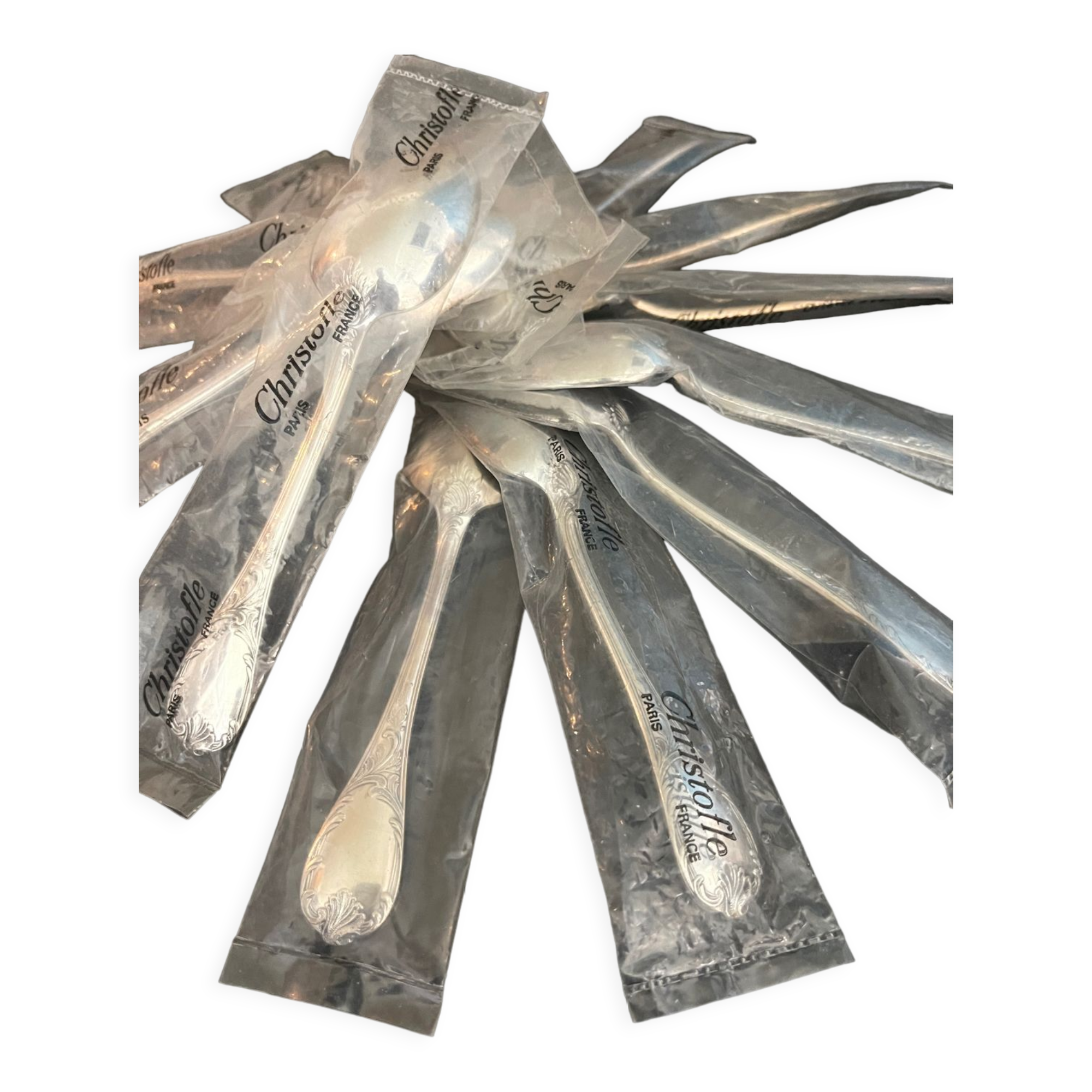 Christofle marly 12 spoons in new blister packs
