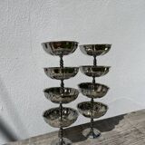 8 silver-plated metal cups 1970
