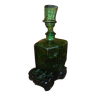 Ancienne bouteille voiture bessi + bouchon tête verre vert vintage