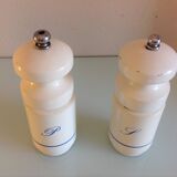 White wood pepper and salt mills by Borel France / vintage 70s