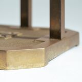 Peter Ghyczy t18 bronze cut glass sidetable, brutalist classic