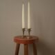Pair of antique brass candlesticks Scandinavian country decoration gold metal candelabra candlesticks