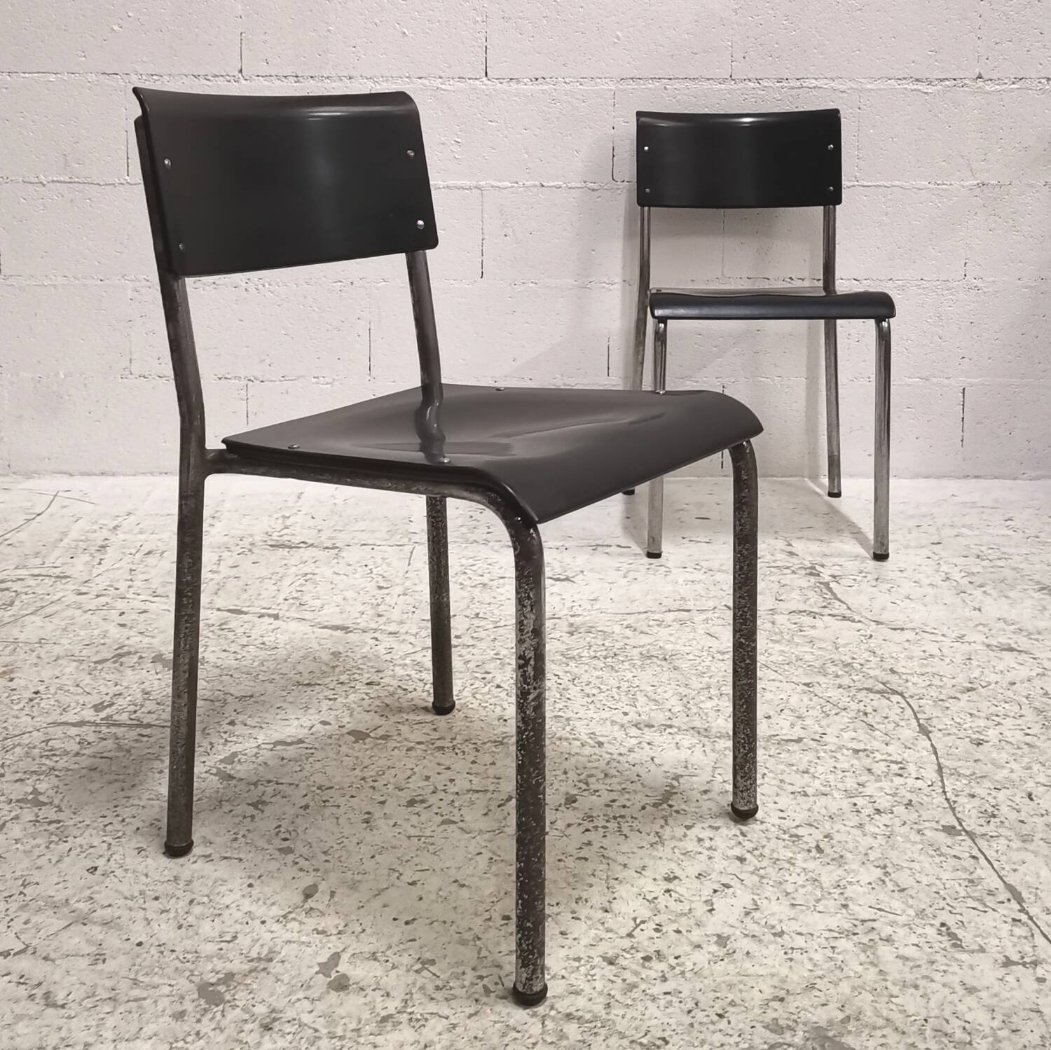 Pair of René Herbst style chairs, Art Deco design 1940