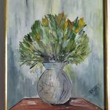 Watercolor 'Vase au Bouquet 1967' signed by BUAZAUX