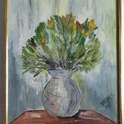Aquarelle 'Vase au Bouquet 1967' signé de BUAZAUX