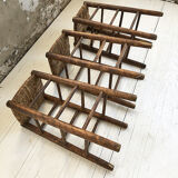 Set of 3 high straw stools