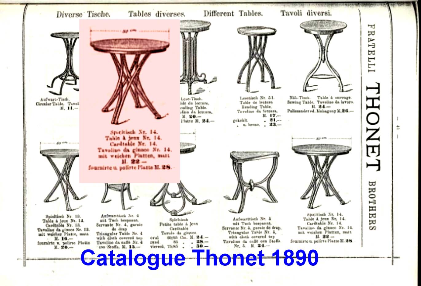 Thonet round table N°14 called "Mikado" - 1890 -