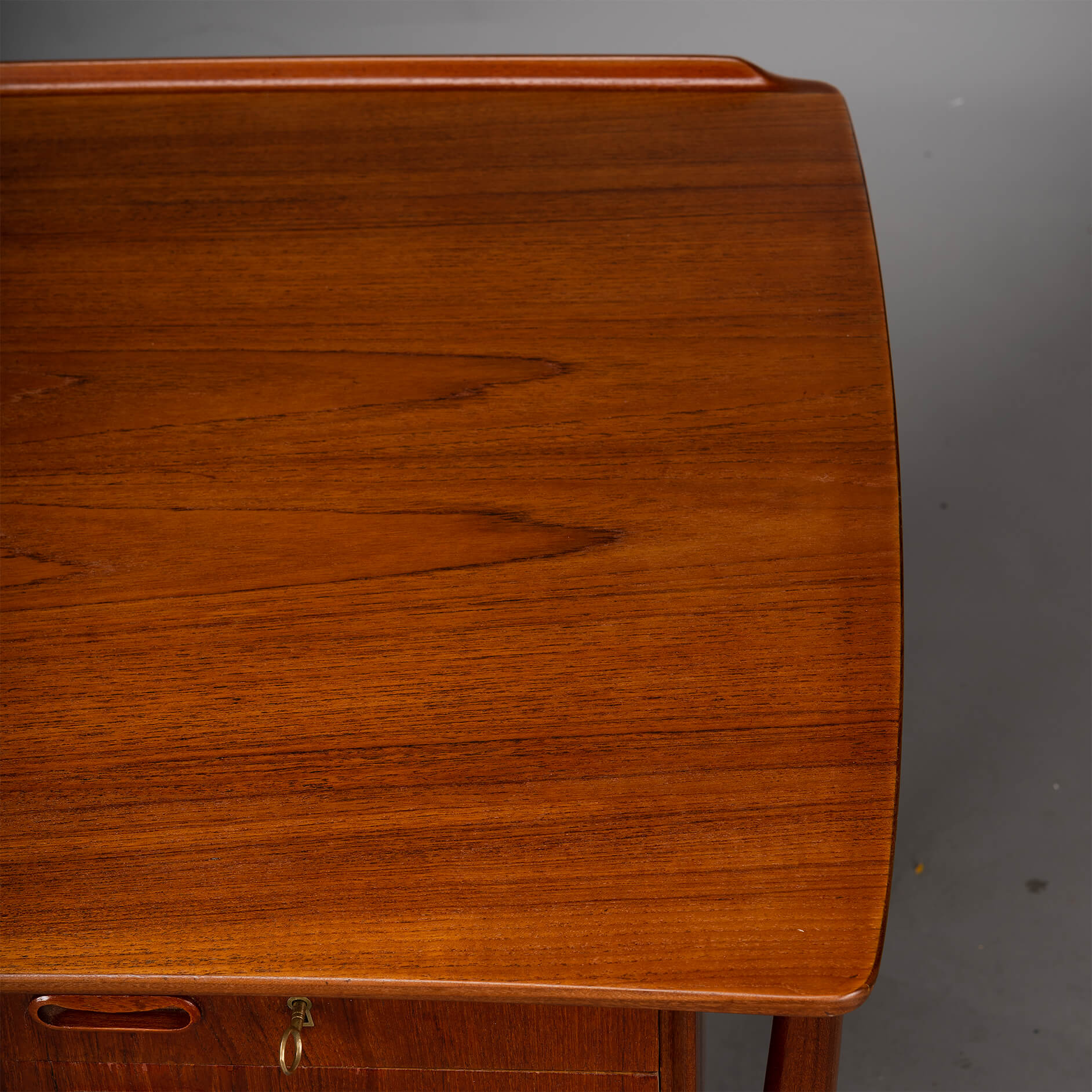 Danish vintage teak design desk by svend age madsen for hp hansen, 1960s