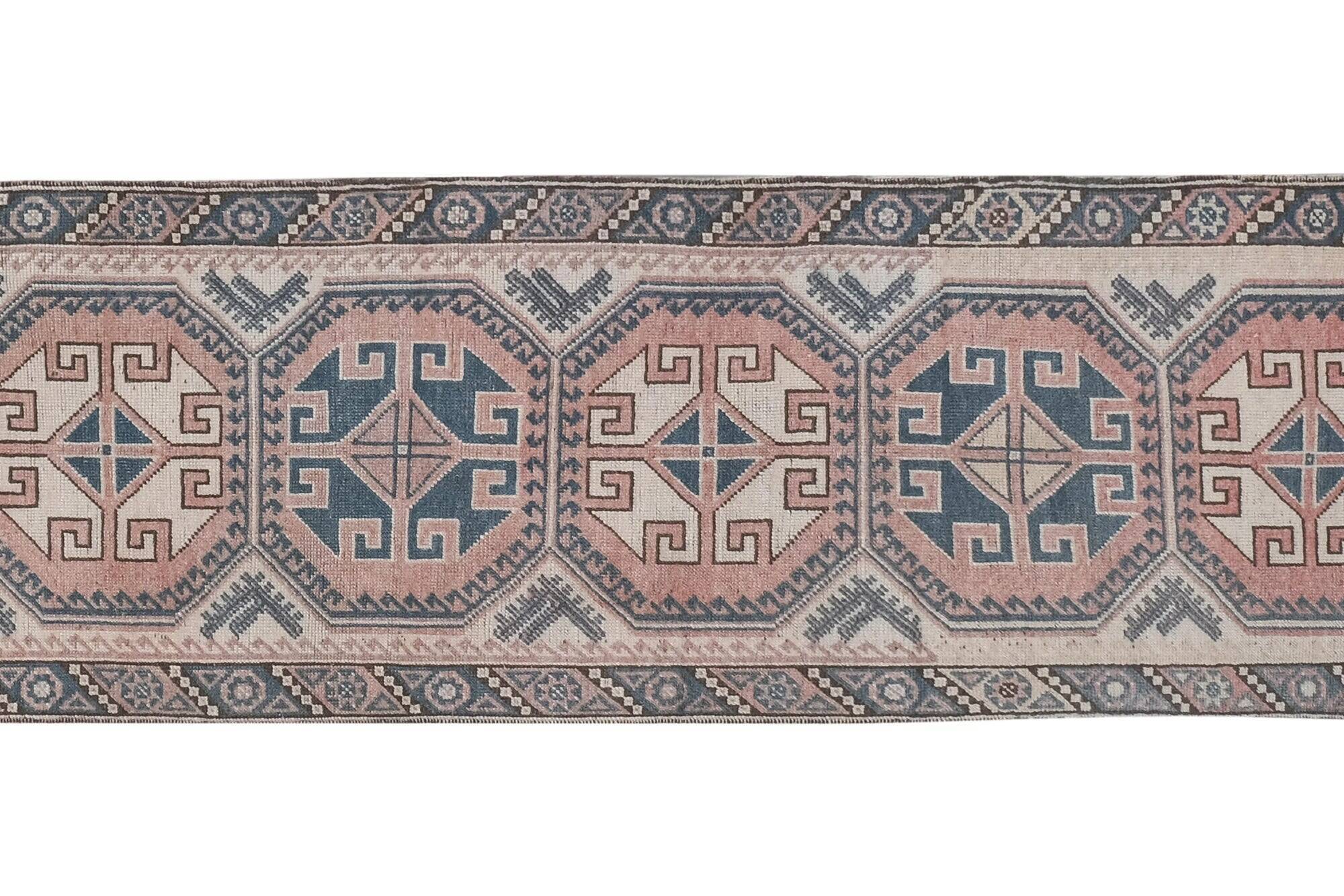 Vintage Turkish hallway rug 67x317 cm