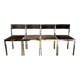 Suite de 4 chaises Sigma vintage en chrome et velours – design années 70