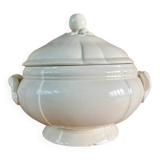 White iron earth soup tureen Sarreguemines