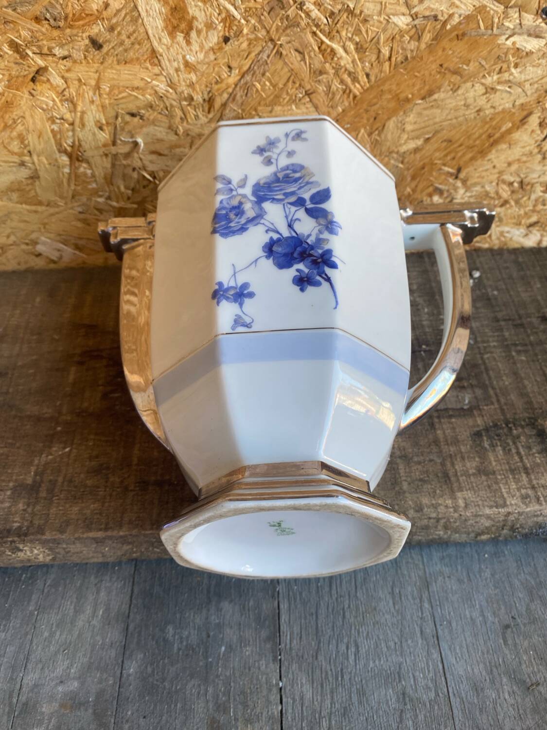 Antique art deco teapot porcelain limoges flower decor france vintage
