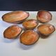 Very nice fruit service in the shape of walnut shells in very good condition.